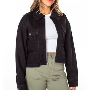 NWT Celebrity Pink Black Utility Jacket Size Large